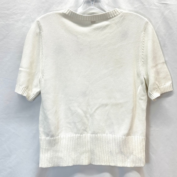 Margaret O'Leary Polka Dot Boucle Short Sleeved Sweater Size S - Picture 2 of 5